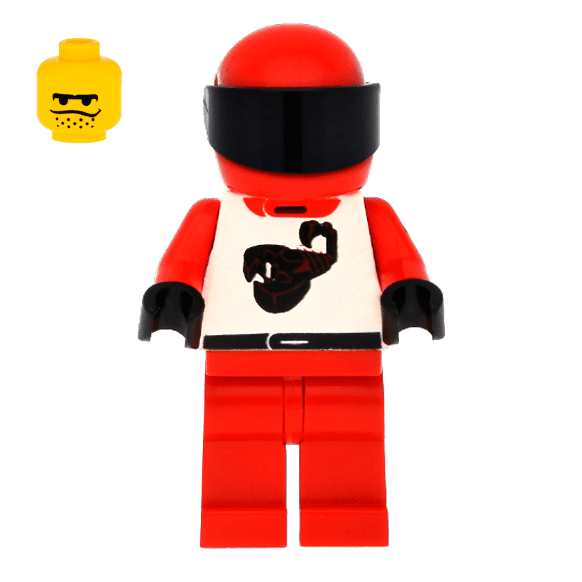 Фігурка Lego Race 973pb0023 Driver Red Scorpion City twn010 Б/У - Retromagaz