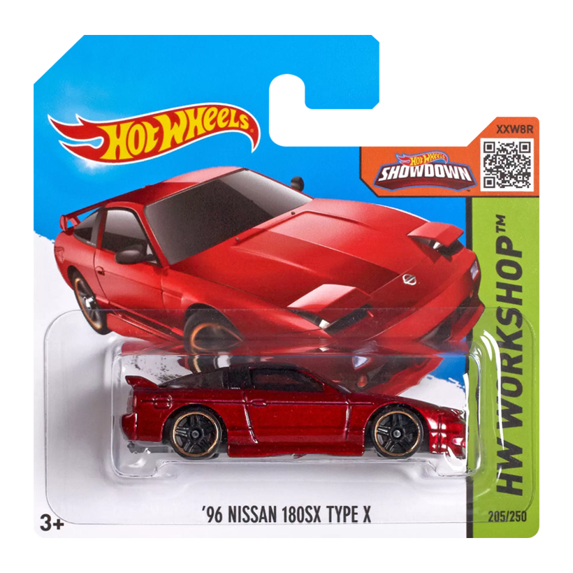 Машинка Базовая Hot Wheels '96 Nissan 180SX Type X Workshop 1:64 CFH13 Dark Red - Retromagaz