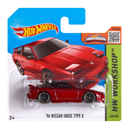 Машинка Базовая Hot Wheels '96 Nissan 180SX Type X Workshop 1:64 CFH13 Dark Red - Retromagaz
