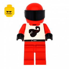 Фігурка Lego 973pb0023 Driver Red Scorpion City Race twn010 Б/У - Retromagaz
