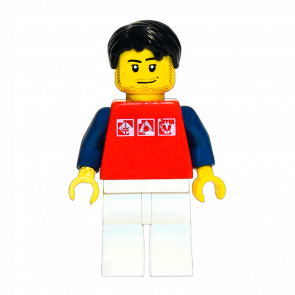 Фігурка Lego City People 973pb0274 Red Shirt with 3 Silver Logos twn111 Б/У Нормальний