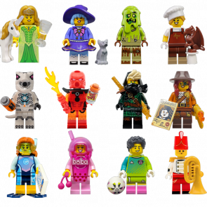 Набор Вся 29 Серия Series 29 (Bionicle Cosplayer 71052 + Boba Cup Fan + Chocolatier + Cute Witch + Foootball Goalkeeper + Marine Biologist + Monster Hunter + Mysterious Ronin + Robot T Rex + Trash Monster + Unicorn Elf + Tuba Player) - Retromagaz
