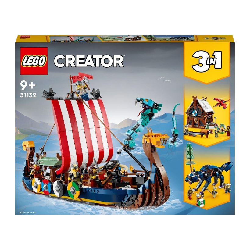 Конструктор Lego Корабель Вікінгів та Мідгардський Змій Creator 31132 Новий - Retromagaz