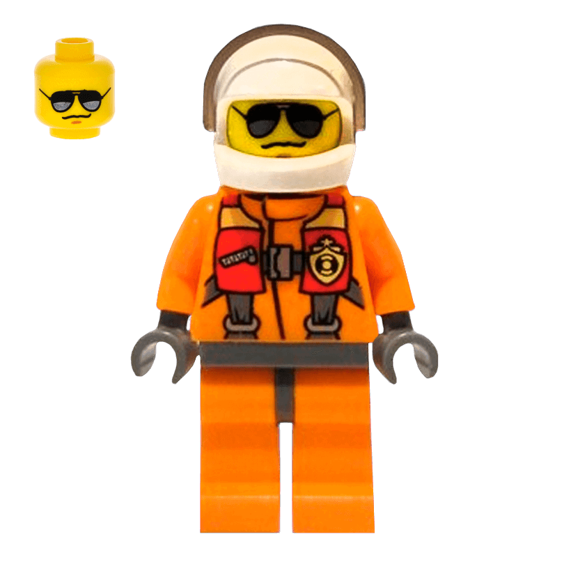 Фигурка Lego Coast Guard 973pb1437 Helicopter Pilot City cty0417 Б/У - Retromagaz
