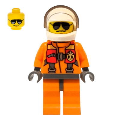 Фігурка Lego 973pb1437 Helicopter Pilot City Coast Guard cty0417 Б/У - Retromagaz