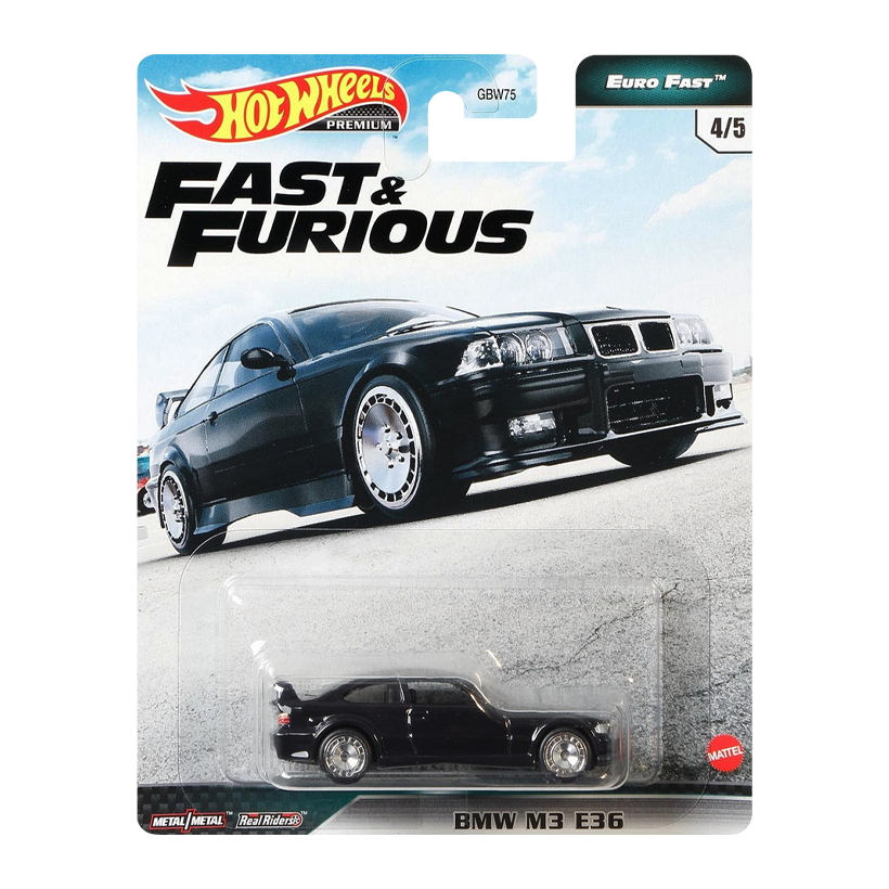 Машинка Premium Hot Wheels BMW M3 E36 Fast & Furious 1:64 GPK53 Black - Retromagaz