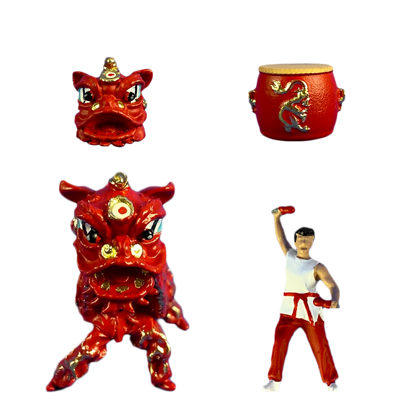 Фигурка American Diorama Lion Dance 1:64 Red - Retromagaz
