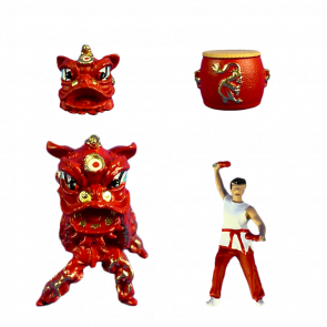 Фігурка American Diorama Lion Dance 1:64 Red