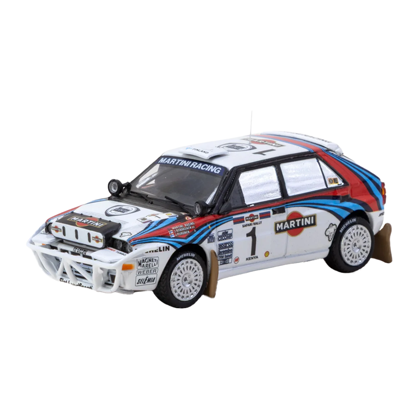 Машинка Premium Tarmac Works Lancia Delta HF Integrale Safari Rally 1992 #1 1:64 T64-049-92SAF01 White - Retromagaz