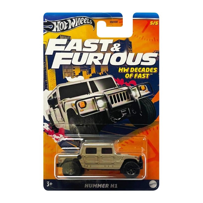 Тематична Машинка Hot Wheels Hummer H1 Decades of Fast & Furious 1:64 HNR88/HRW45 Brown - Retromagaz