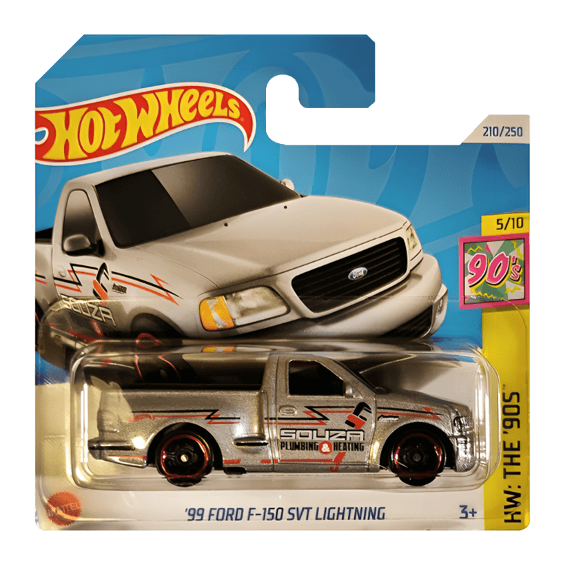 Машинка Базовая Hot Wheels '99 Ford F-150 SVT Lightning The `90S 1:64 HTB07 Silver - Retromagaz