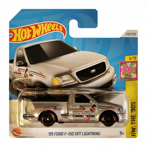 Машинка Базова Hot Wheels '99 Ford F-150 SVT Lightning The `90S 1:64 HTB07 Silver