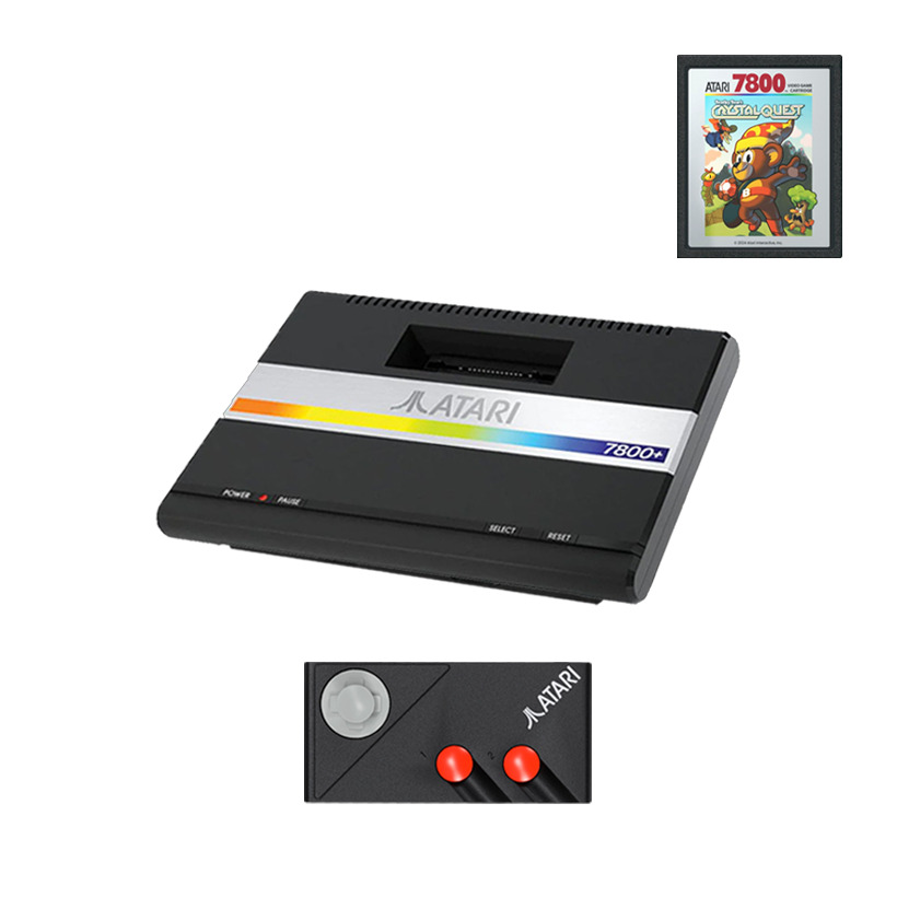 Консоль Atari 7800+ 2600 + Картридж Bentley Bear's Crystal Quest Black - Retromagaz