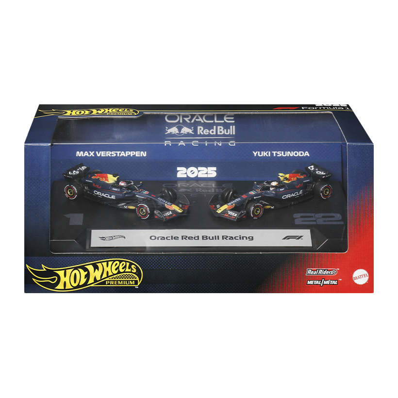 Машинка Premium 2шт Hot Wheels Formula 1 Team Red Bull Racing (Max Verstappen Yuki Tsunoda) 1:64 JMM97 Black - Retromagaz