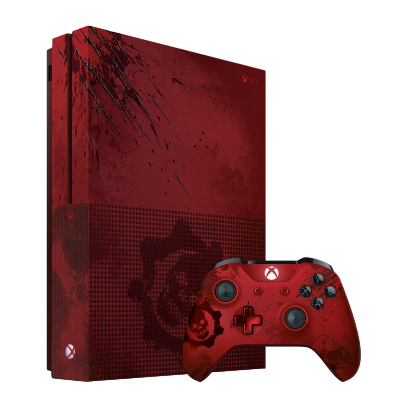 Набор Консоль Microsoft Xbox One S Gears Of War Limited Edition 2TB Red Б/У  + Геймпад Беспроводной Gears of War 4 Crimson Omen Version 2 - Retromagaz