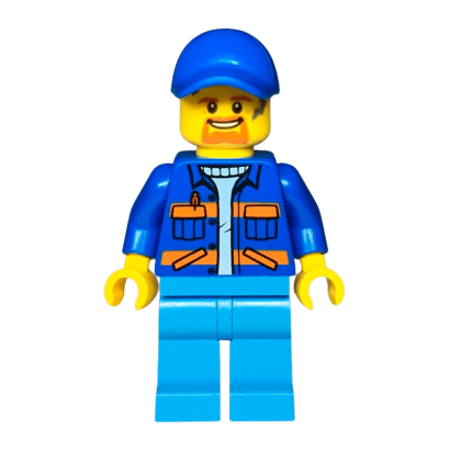 Фигурка Lego 973pb3100 Worker Blue Cap City Construction cty0956 Б/У - Retromagaz