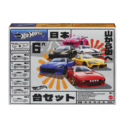 Тематична Машинка Hot Wheels Subaru BRZ / Acura Integra / Mitsubishi 3000GT / Toyota Supra / Nissan Z / Mazda RX7 Japanese Classics 1:64 HRX54 Pink 6шт - Retromagaz