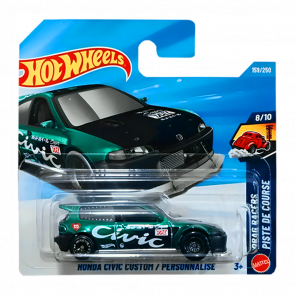 Машинка Базовая Hot Wheels Honda Civic Custom Drag Strip 1:64 JJM20 Green - Retromagaz
