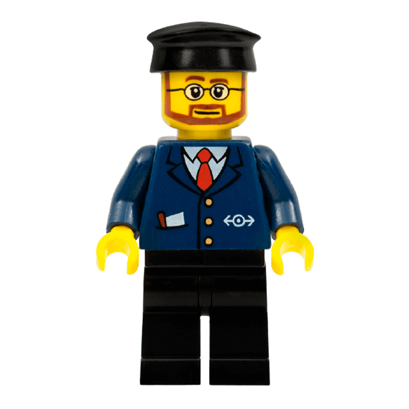 Фигурка Lego Train Dark Blue Suit with Train Logo City trn223 Б/У - Retromagaz