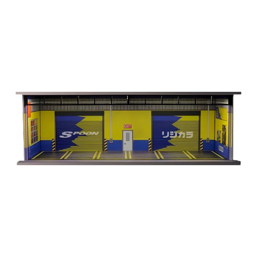 Діорама G-Fans Spoon Garage Гараж з Підсвіткою 1:64 - Retromagaz