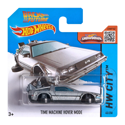 Машинка Базовая Hot Wheels DeLorean DMC-12 Back to the Future Time Machine - Hover Mode City 1:64 CFG79 Silver - Retromagaz