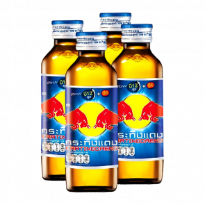 Набір Напій Енергетичний 4шт Red Bull Тайський Krating Daeng Скляна Пляшка 330ml