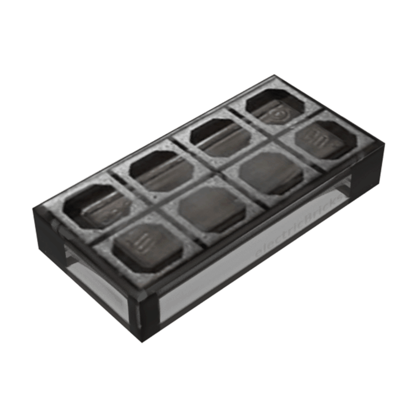 Плитка 4шт Lego Декоративная Groove with 8 Silver Octagon Outlines Pattern 1 x 2 3069bpb0551 6176770 6251605 Trans-Black Б/У - Retromagaz