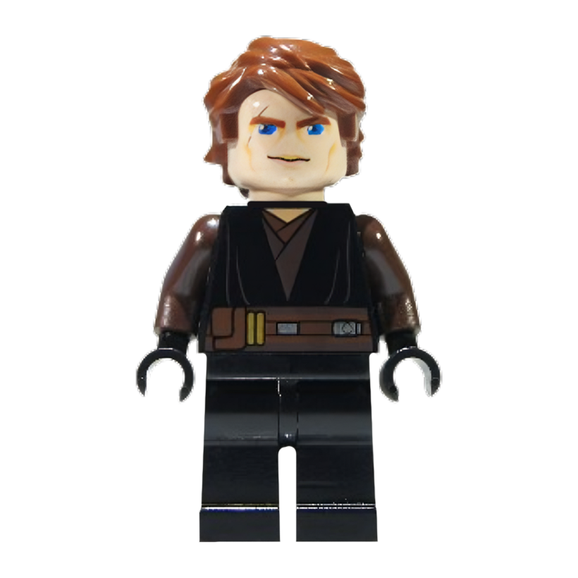 Фігурка Lego Джедай Anakin Skywalker Large Eyes Dark Brown Arms Star Wars sw0317 7957 Б/У - Retromagaz