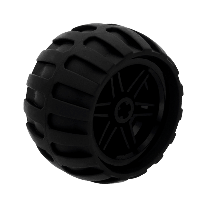 Колесо 4шт Lego Збірне 30.4mm D. x 20mm 56145c04 61481 4518826 4299389 Black Б/У - Retromagaz