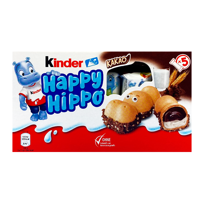 Набір Батончик 5шт Kinder Happy Hippo Cocoa 20.7g - Retromagaz