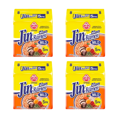 Набір Локшина Ottogi 20шт Jin Ramen Mild з Яловичиною Середньо Гостра 120g - Retromagaz
