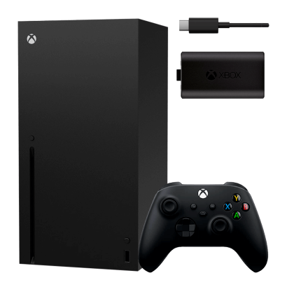 Набор Консоль Microsoft Xbox Series X 1TB Black Б/У  + Геймпад Беспроводной + Аккумулятор Play and Charge Kit + Кабель USB Type-C Новый - Retromagaz