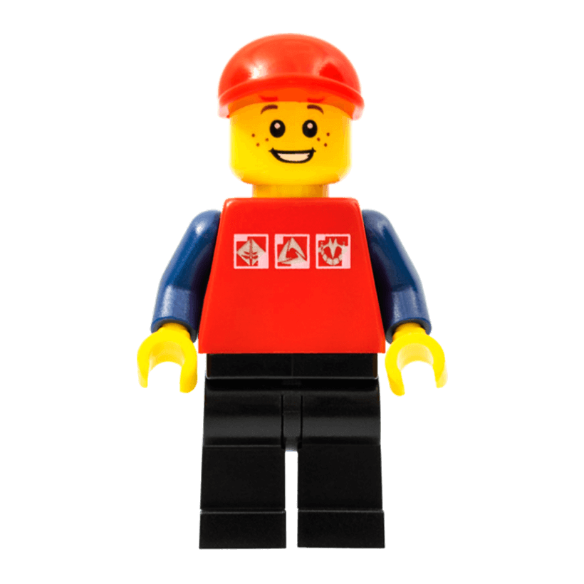 Фігурка Lego People 973pb0274 Red Shirt with 3 Silver Logos City cty0447 1 Б/У - Retromagaz