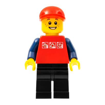 Фігурка Lego People 973pb0274 Red Shirt with 3 Silver Logos City cty0447 1 Б/У - Retromagaz