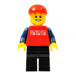 Фигурка Lego People 973pb0274 Red Shirt with 3 Silver Logos City cty0447 1 Б/У - Retromagaz