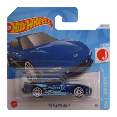 Машинка Базова Hot Wheels '95 Mazda RX-7 J-Imports 1:64 HTD97 Blue - Retromagaz