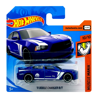 Машинка Базовая Hot Wheels '11 Dodge Charger R/T Muscle Mania 1:64 FYD10 Dark Blue - Retromagaz