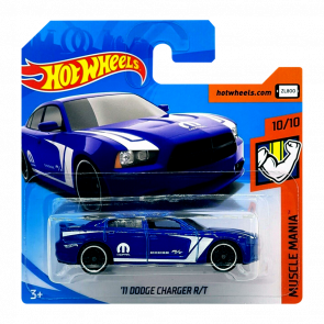 Машинка Базова Hot Wheels '11 Dodge Charger R/T Muscle Mania 1:64 FYD10 Dark Blue - Retromagaz