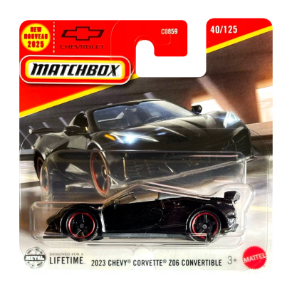 Машинка Велике Місто Matchbox 2023 Chevrolet Corvette C8 Z06 1:64 JBR33 Black - Retromagaz