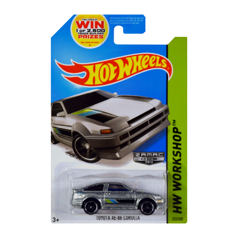 Машинка Базова Hot Wheels Toyota AE-86 Corolla Zamac Workshop 1:64 BFG82 Silver - Retromagaz