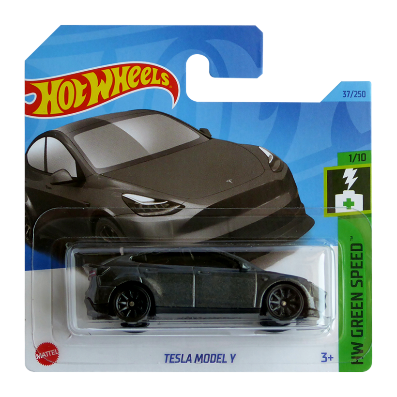 Машинка Базова Hot Wheels Tesla Model Y Green Speed 1:64 HKK20 Metallic Silver - Retromagaz
