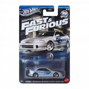 Тематическая Машинка Hot Wheels Custom Acura Integra Sedan GSR Fast & Furious 1:64 JBY45 Silver - Retromagaz