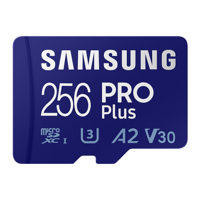 Карта Памяти Samsung Pro Plus UHS-I U3 V30 A2 + SD Adapter 256GB - Retromagaz