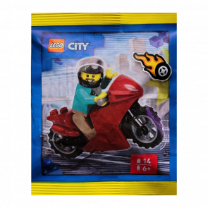 Конструктор Lego Фигурка Stunt Driver with Motorcycle Paper Bag City L0002222 cty2003 Новый - Retromagaz