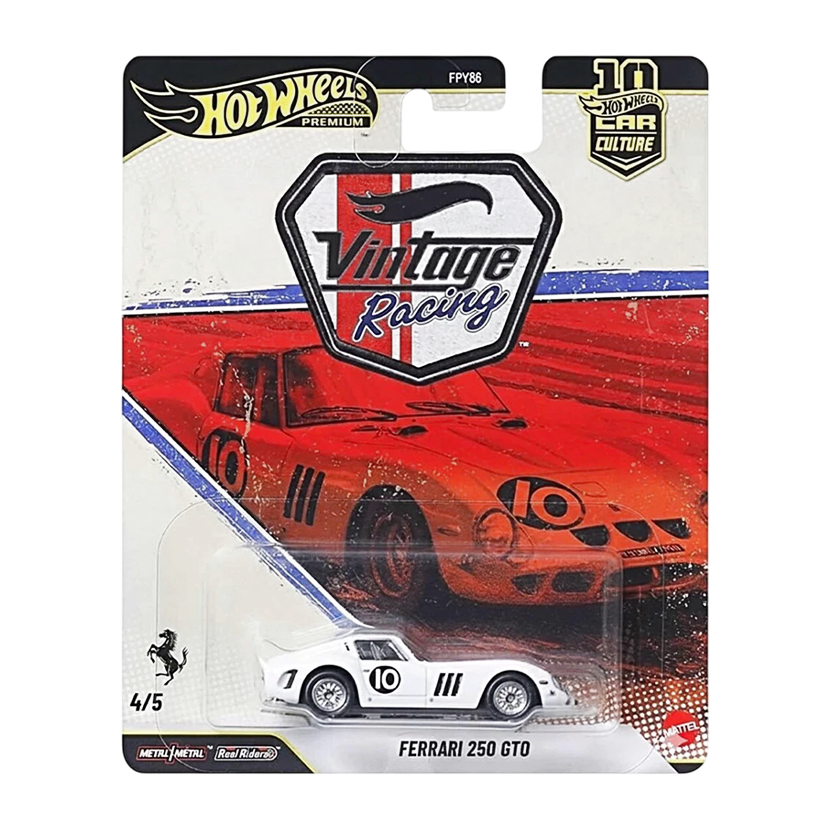 Машинка Premium Hot Wheels Ferrari 250 GTO Vintage Racing Club 1:64 JKF25 White - Retromagaz