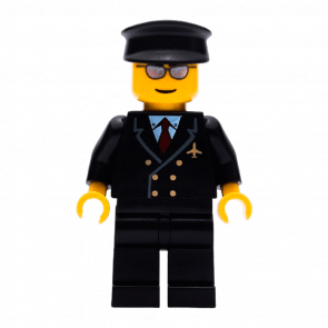 Фигурка Lego 973pb0109 Pilot with Red Tie and 6 Buttons City Airport air032 Б/У