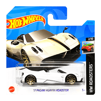 Машинка Базовая Hot Wheels '17 Pagani Huayra Roadster Roadsters 1:64 HKH37 White - Retromagaz