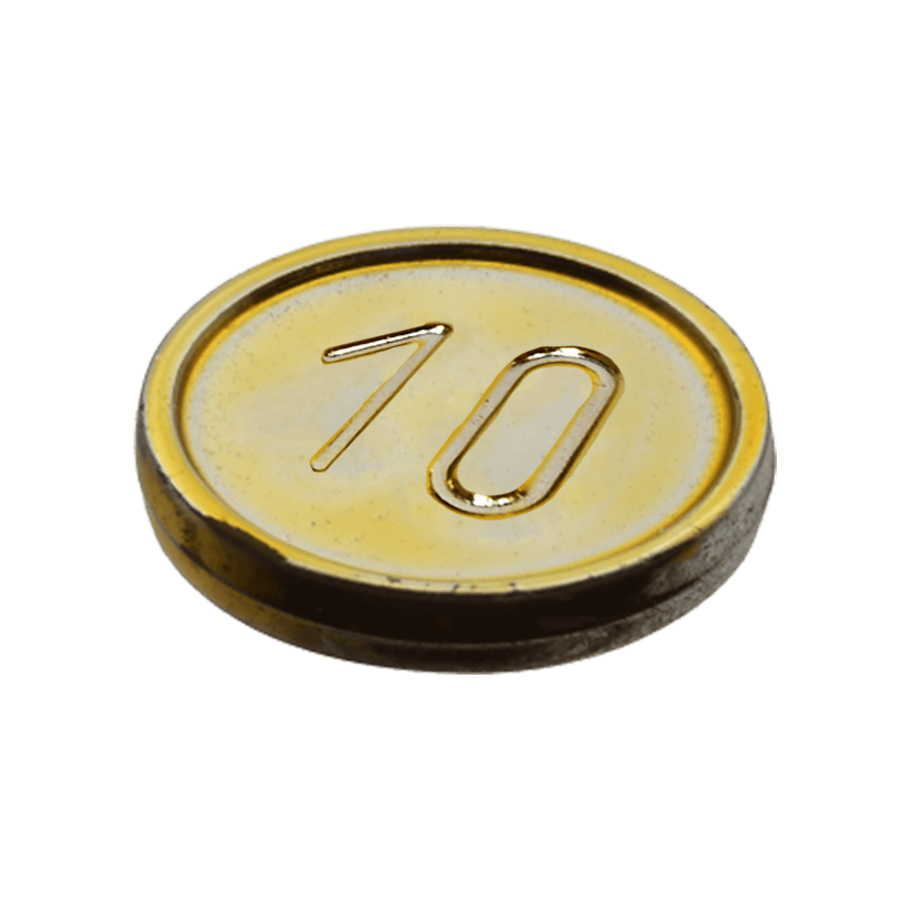 Другое Lego Coin Type 1 with 10 Mark 70501a Chrome Gold Б/У - Retromagaz