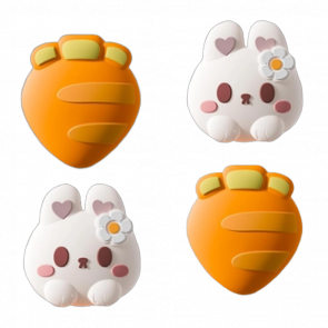 Накладки на Стіки 4шт RMC Carrot Bunny Nintendo Switch Wii Steam Deck White Orange - Retromagaz