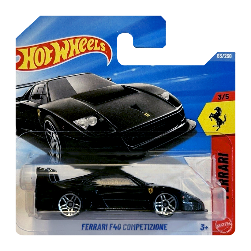 Машинка Базовая Hot Wheels Ferrari F40 Competizione Ferrari 1:64 JJJ31 Grey - Retromagaz